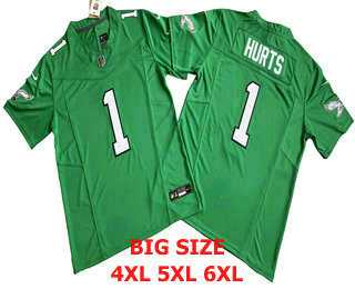 Mens Philadelphia Eagles #1 Jalen Hurts Kelly Green FUSE Vapor Limited Throwback Jersey